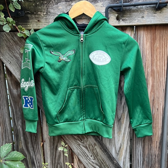 Philadelphia Eagles Kids Full Zip Hoodie Size 5/6 - Picture 1 of 11